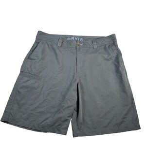 Orvis Size 38 Cargo Shorts Gray Stretch‎ Comfort Breathable  Fishing  Hike Zip